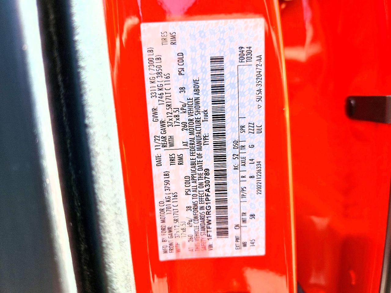 2023 Ford F150 VIN 1FTFW1RG1PFA30789 photo 12