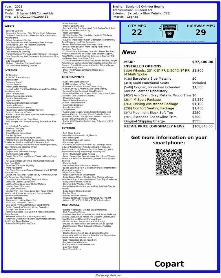 2021 BMW 8 series VIN WBADZ2C04MCG06453 photo 10