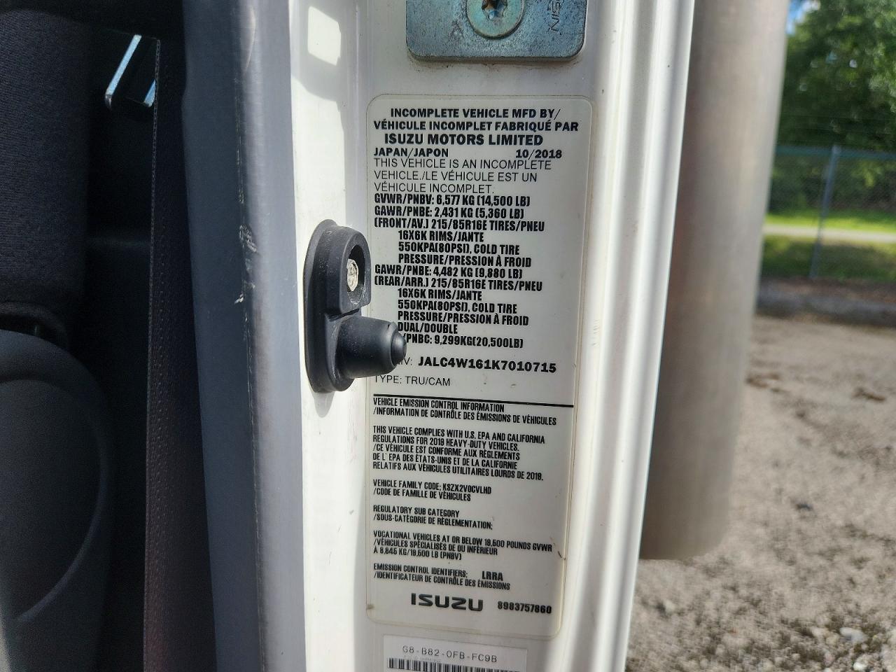 2019 ISUZU Npr VIN JALC4W161K7010715 photo 10
