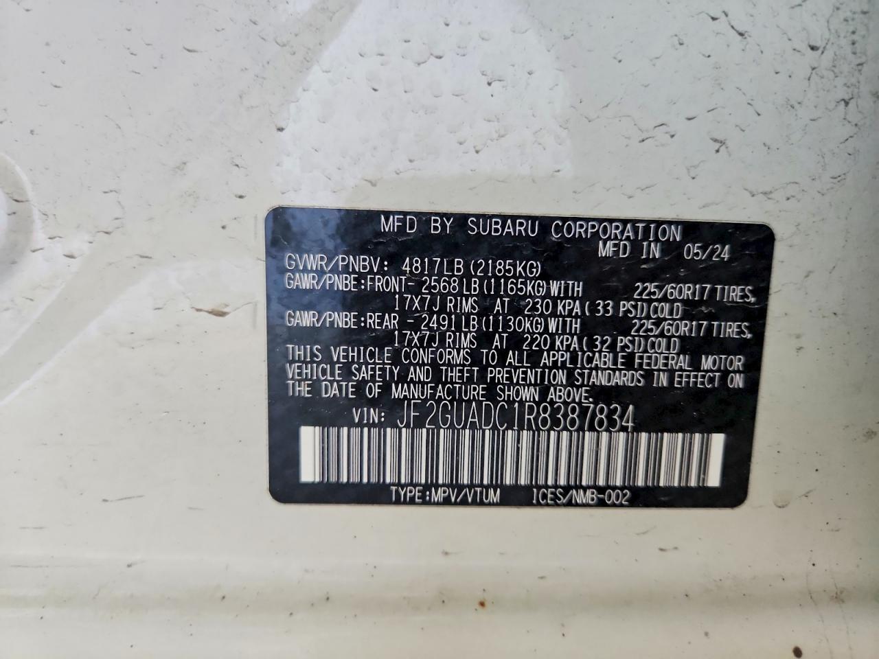 2024 Subaru Crosstrek VIN JF2GUADC1R8387834 photo 12