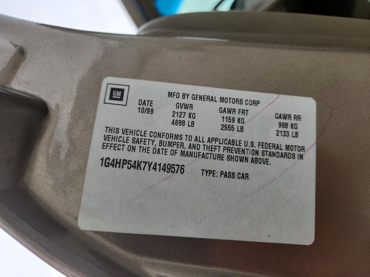 2000 BUIC Lesabre VIN 1G4HP54K7Y4149576 photo 12