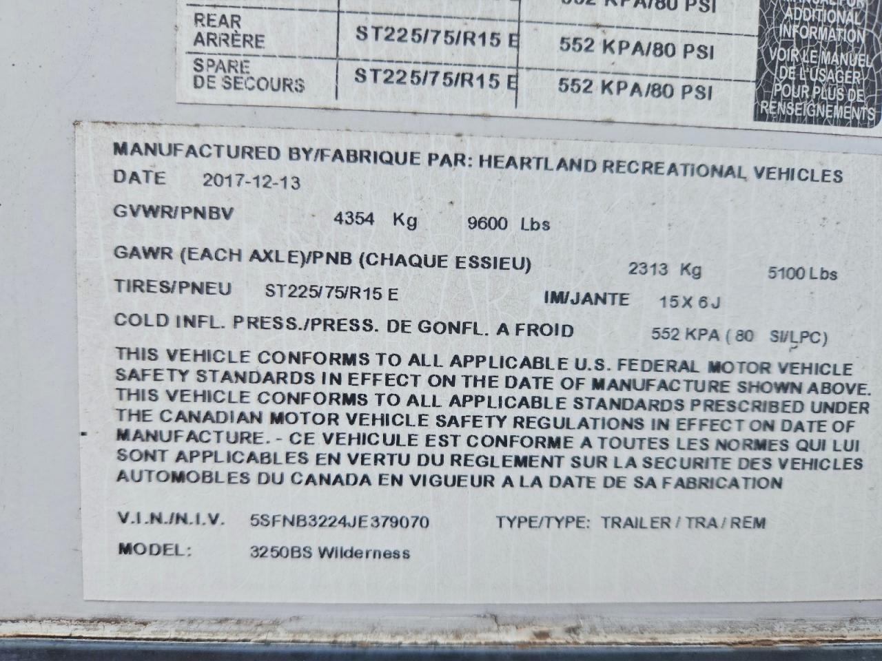 2018 HEARTLAND All models VIN 5SFNB3224JE379070 photo 10
