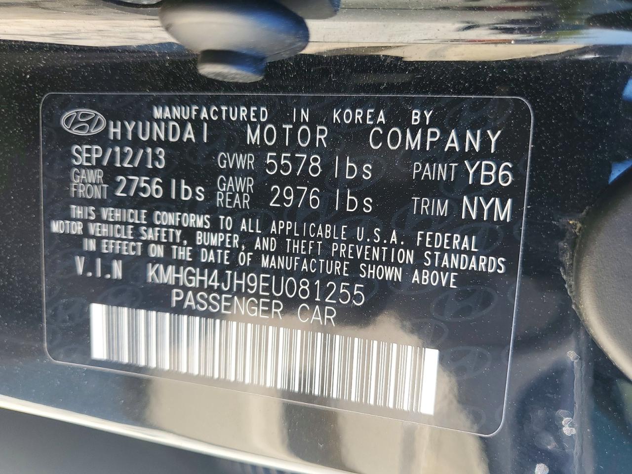 2014 HYUNDAI Equus VIN KMHGH4JH9EU081255 photo 12