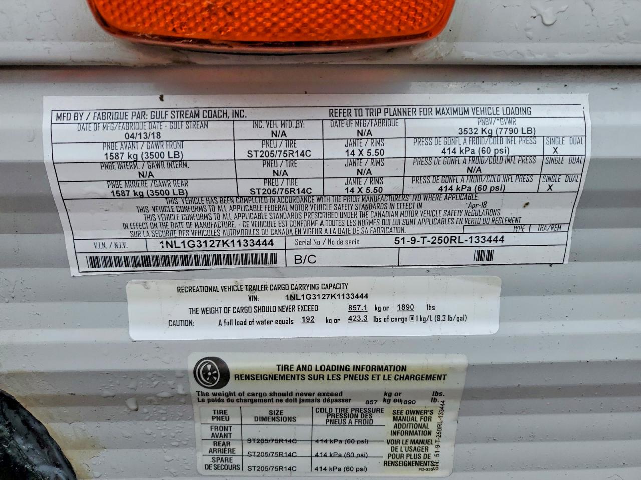 2019 GULF Trailers VIN 1NL1G3127K1133444 photo 10