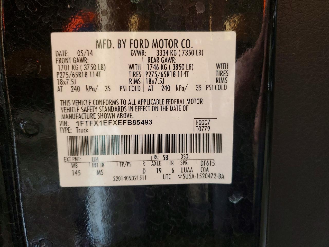 2014 Ford F150 VIN 1FTFX1EFXEFB85493 photo 12