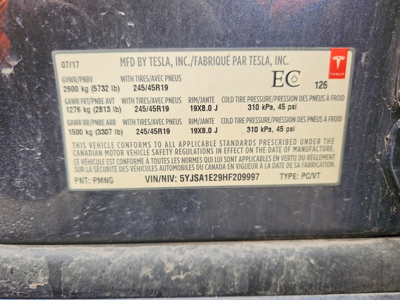 2017 Tesla Model s VIN 5YJSA1E29HF209997 photo 12