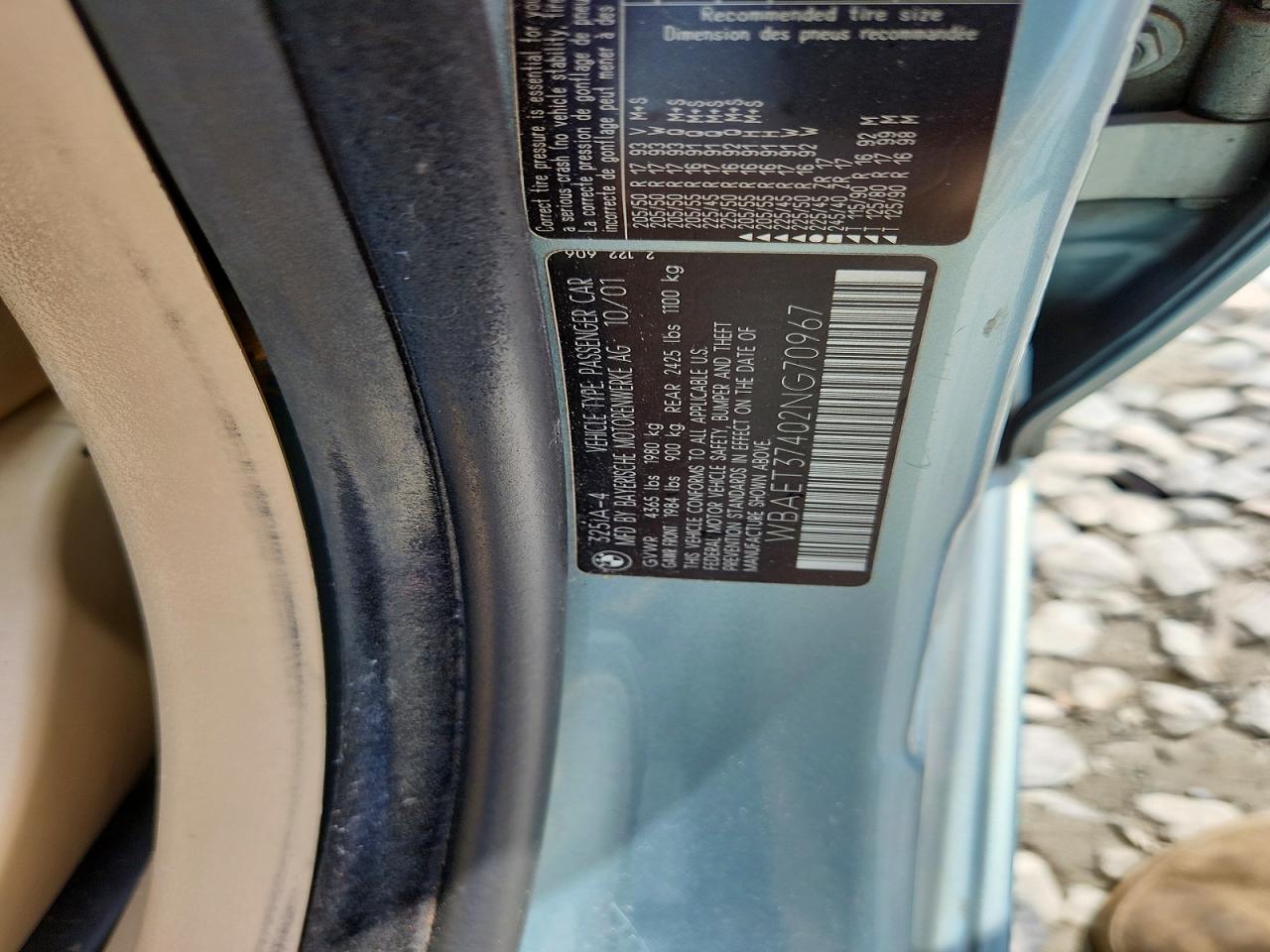 2002 BMW 3 series VIN WBAET37402NG70967 photo 12