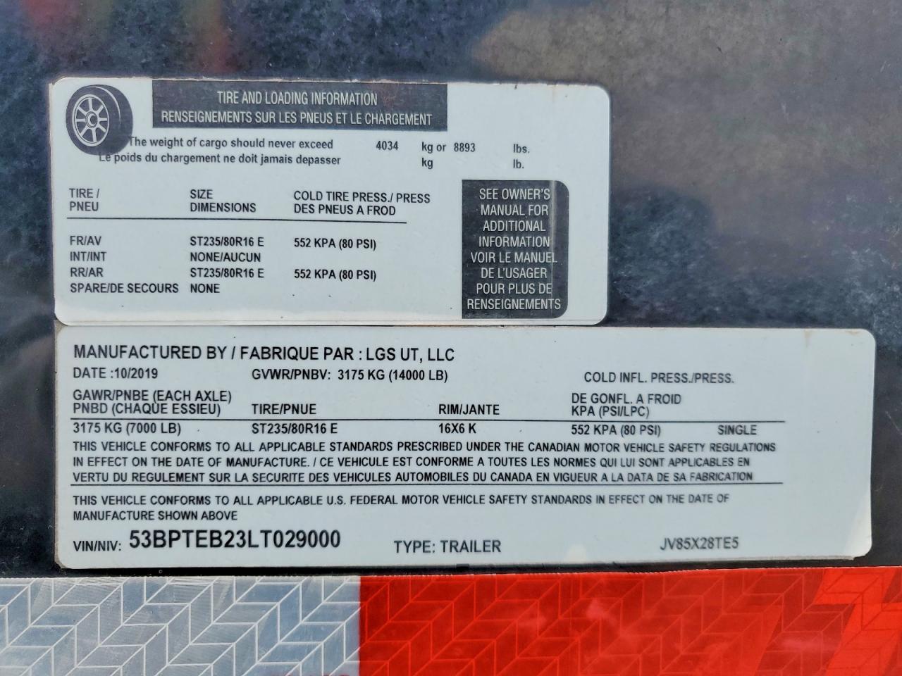 2020 LGS Trailer VIN 53BPTEB23LT029000 photo 10