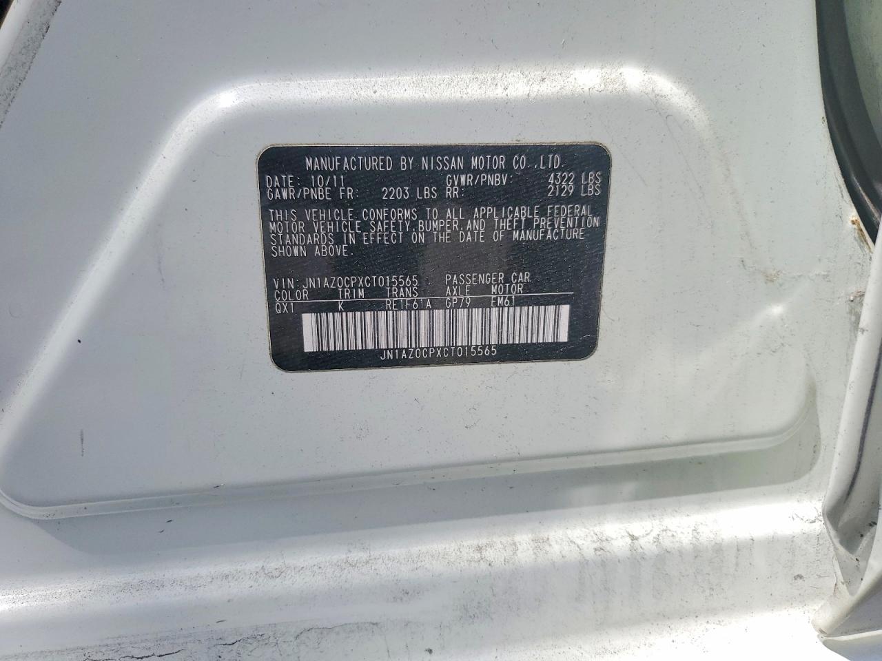 2012 Nissan Leaf VIN JN1AZ0CPXCT015565 photo 12