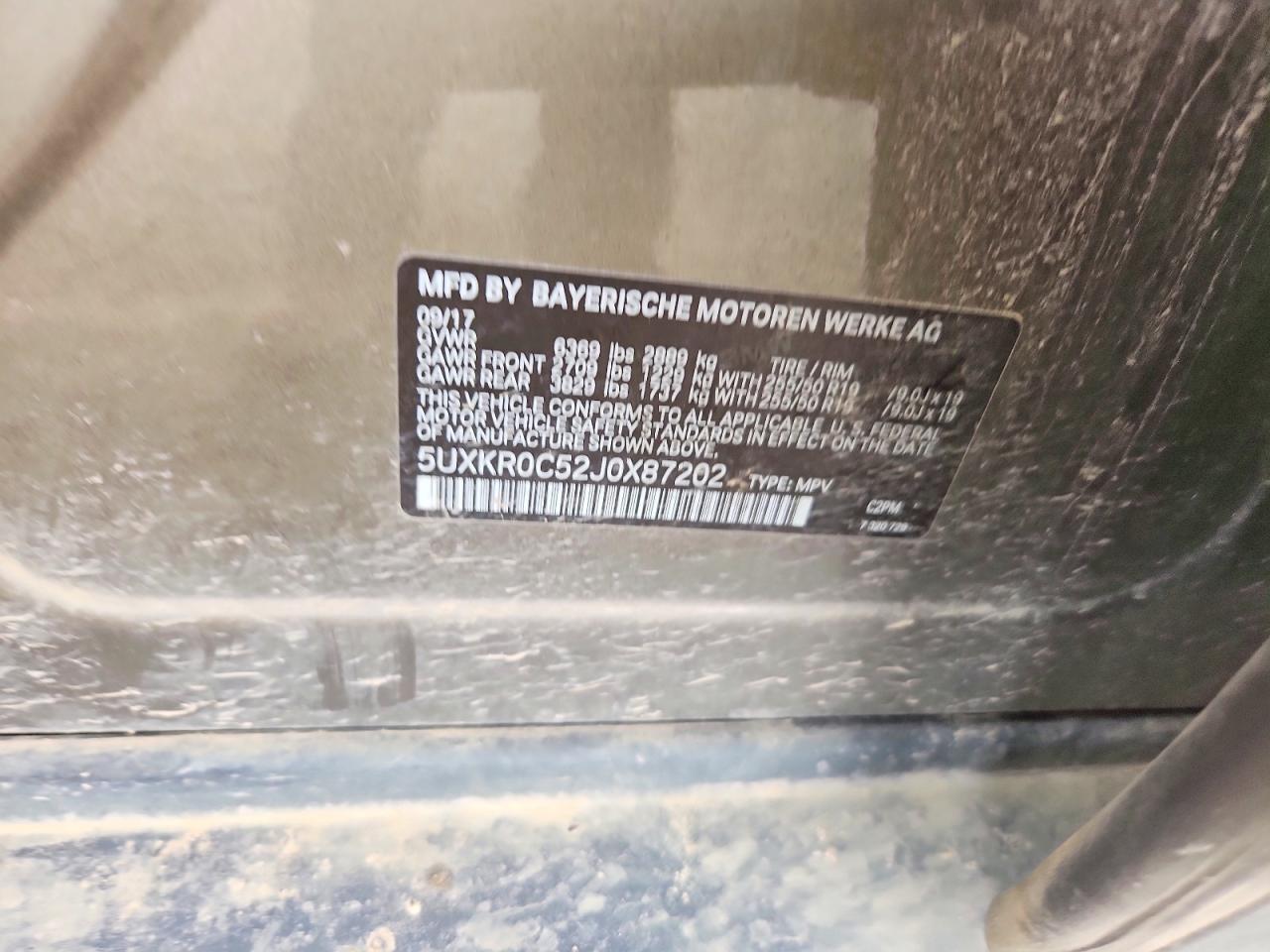 2018 BMW X5 VIN 5UXKR0C52J0X87202 photo 12
