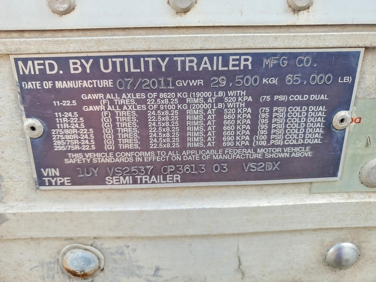 2012 UTILITY VS2DX DRY VAN TRAILER VIN 1UYVS2537CP361303 photo 10