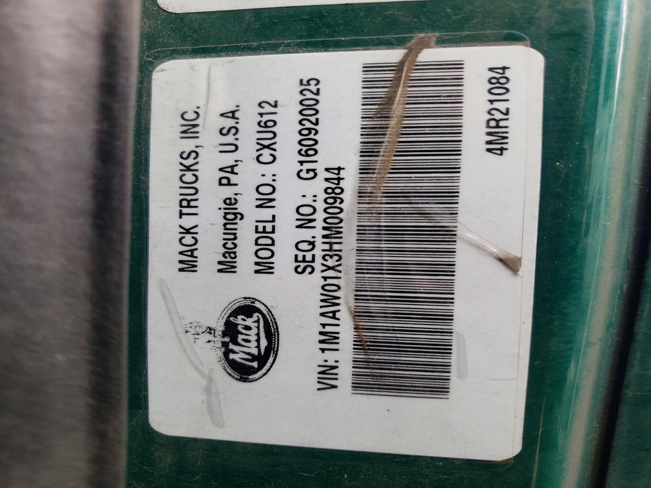 2017 MACK All other VIN 1M1AW01X3HM009844 photo 10