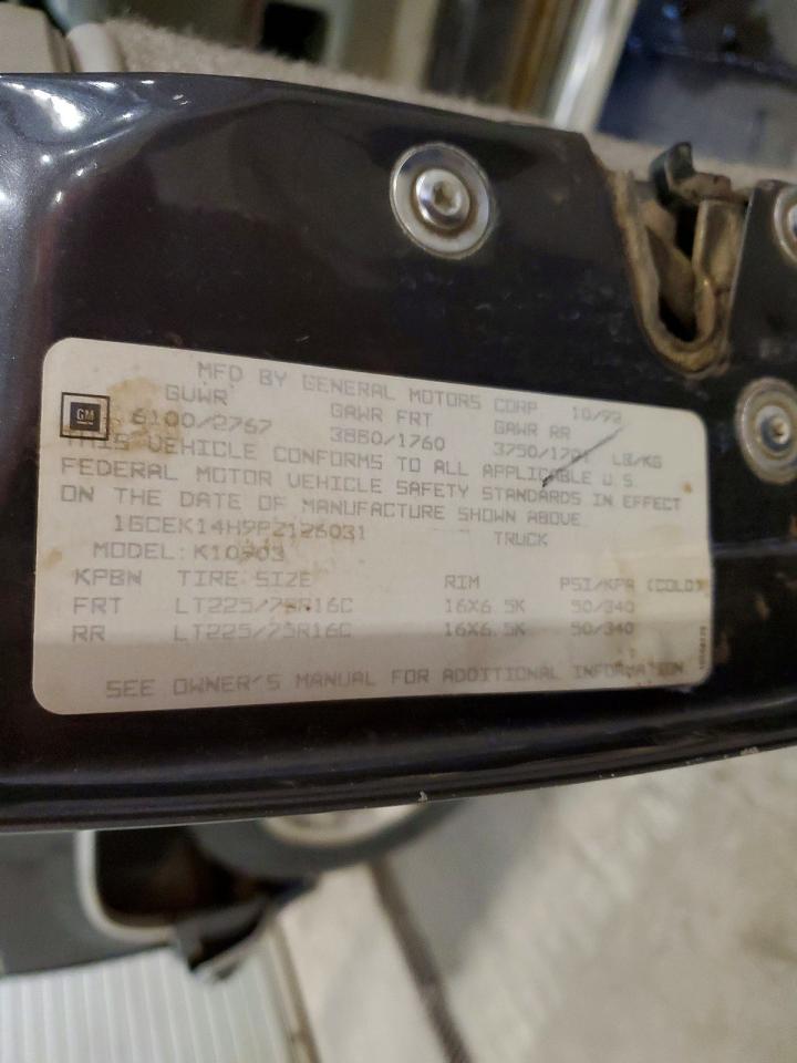 1993 Chevrolet Gmt VIN 1GCEK14H9PZ126031 photo 12