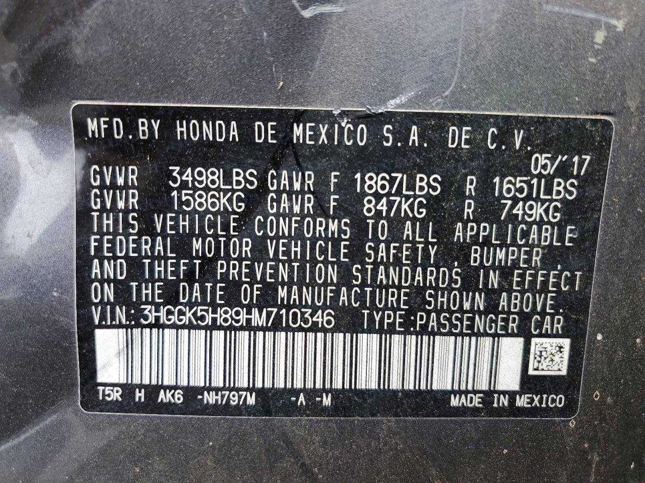 2017 Honda Fit VIN 3HGGK5H89HM710346 photo 12