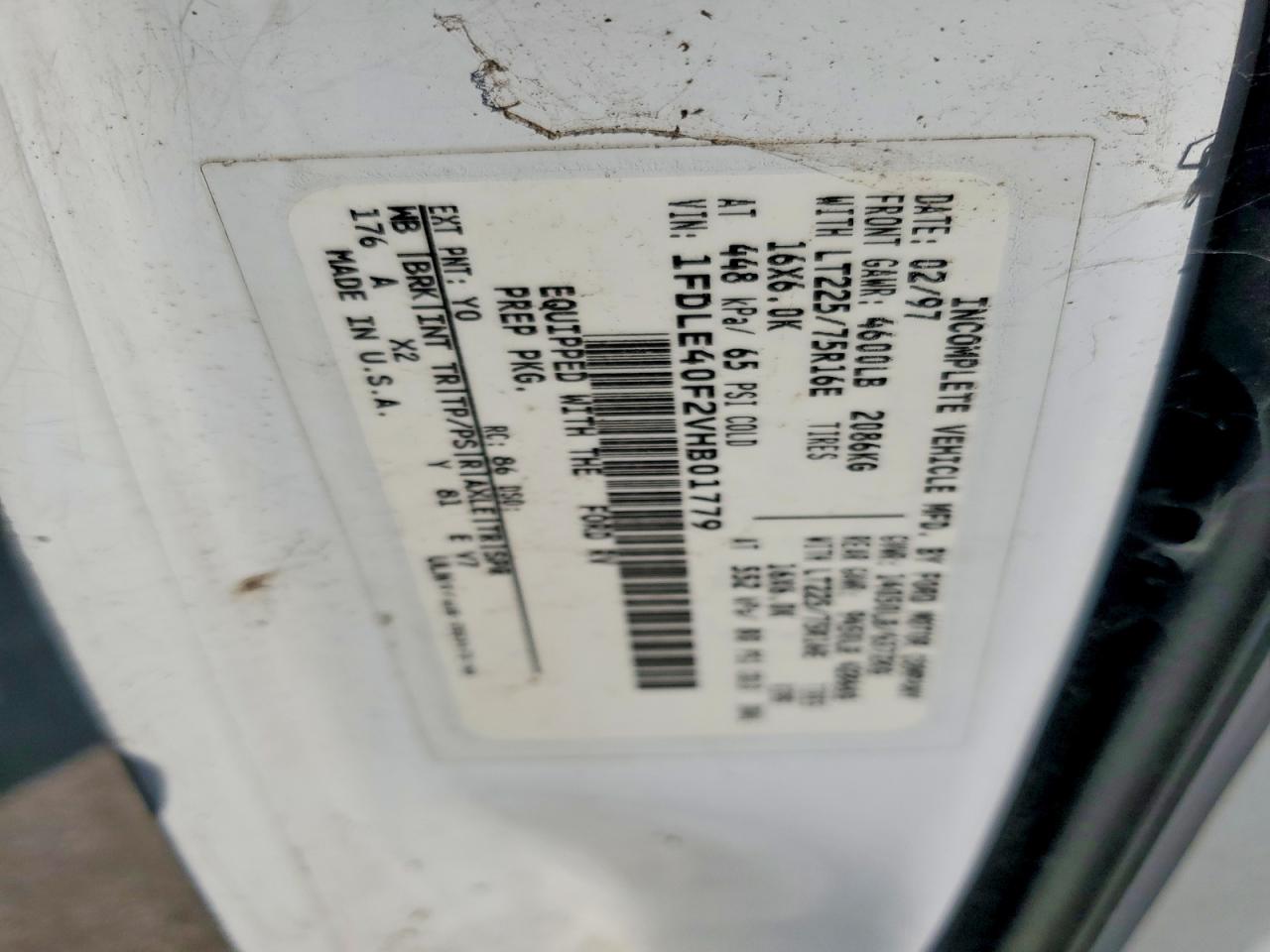 1997 Ford Econoline VIN 1FDLE40F2VHB01779 photo 10