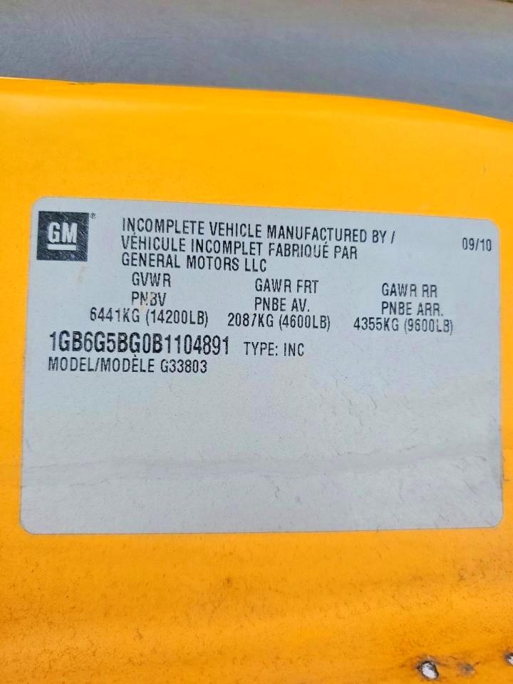 2011 CHEV Express VIN 1GB6G5BG0B1104891 photo 10