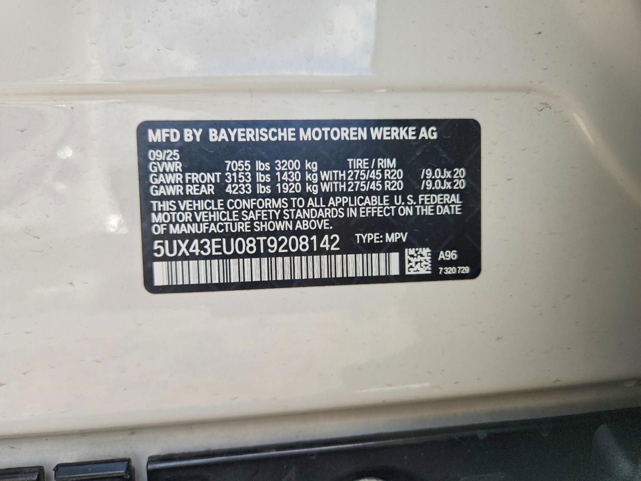 2026 BMW X5 VIN 5UX43EU08T9208142 photo 12