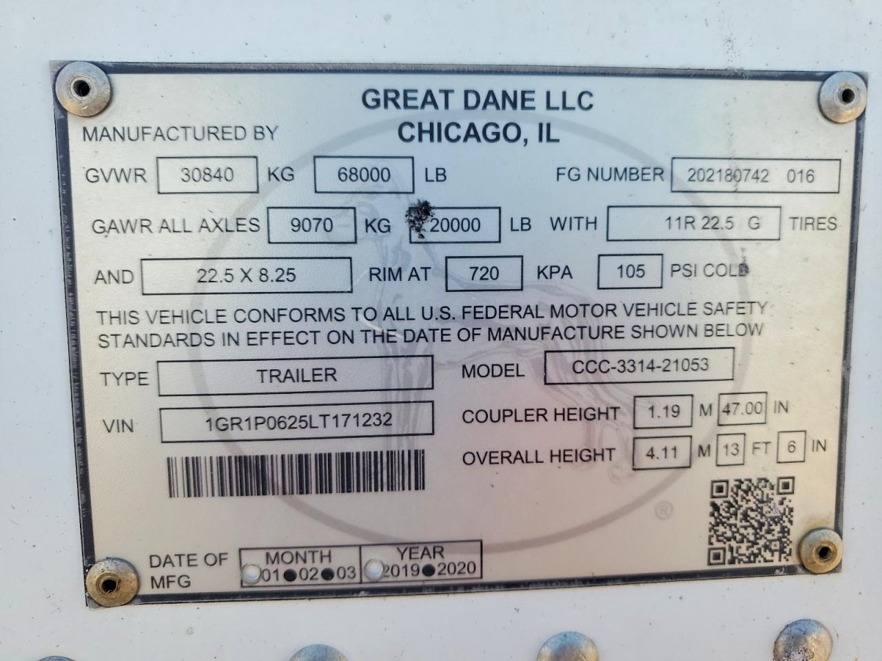 2020 GREAT Trailers VIN 1GR1P0625LT171232 photo 10
