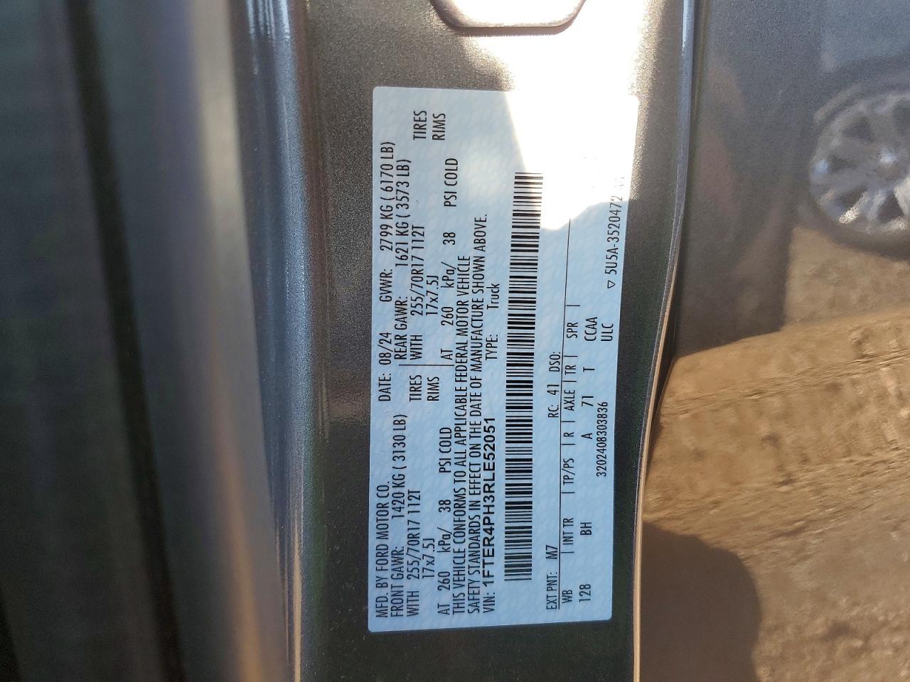 2024 Ford Ranger VIN 1FTER4PH3RLE52051 photo 12