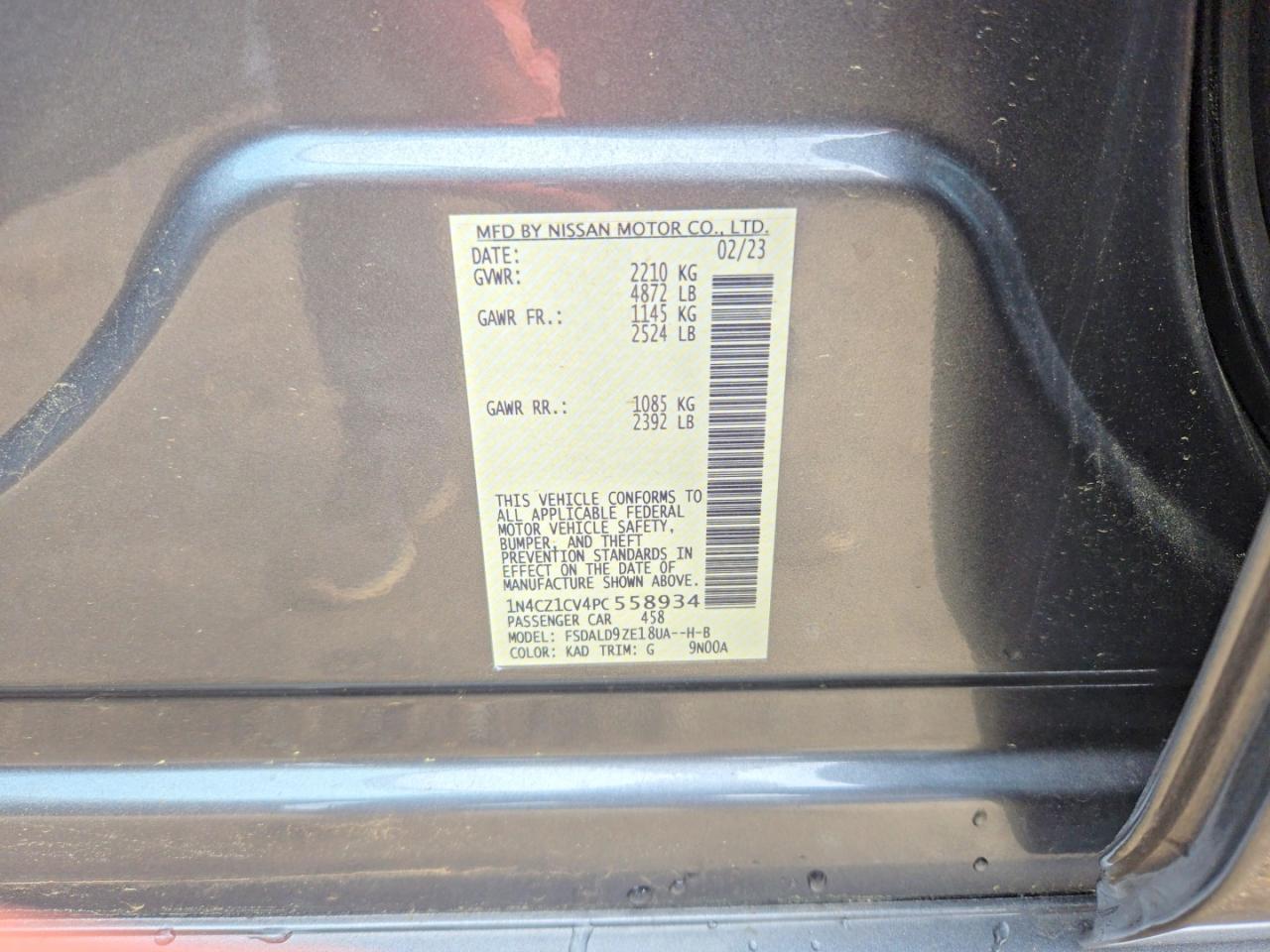 2023 Nissan Leaf VIN 1N4CZ1CV4PC558934 photo 10