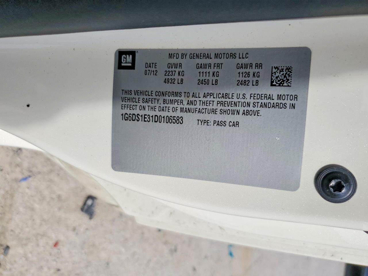 2013 Cadillac Cts VIN 1G6DS1E31D0106583 photo 12