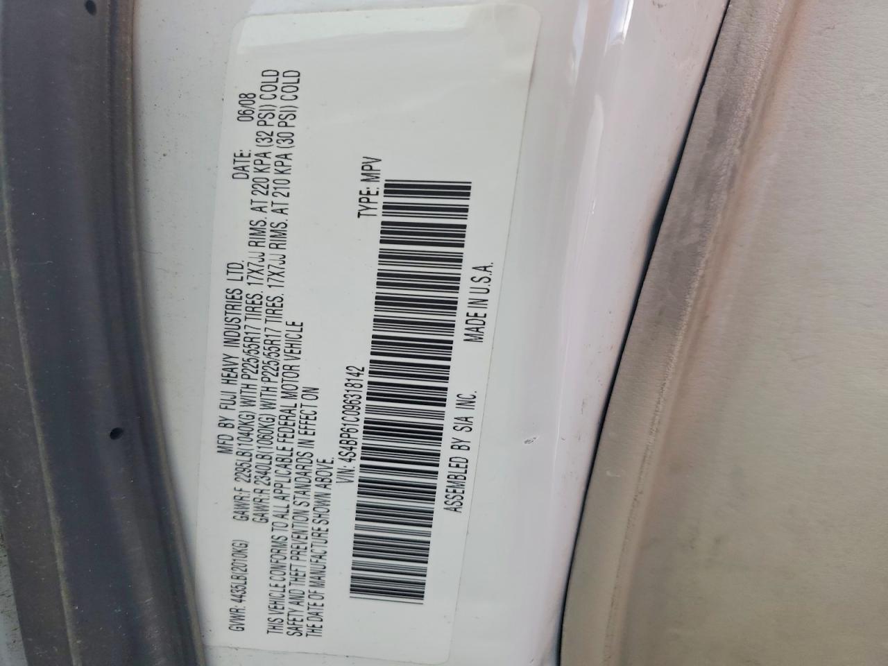 2009 Subaru Outback VIN 4S4BP61C096318142 photo 12