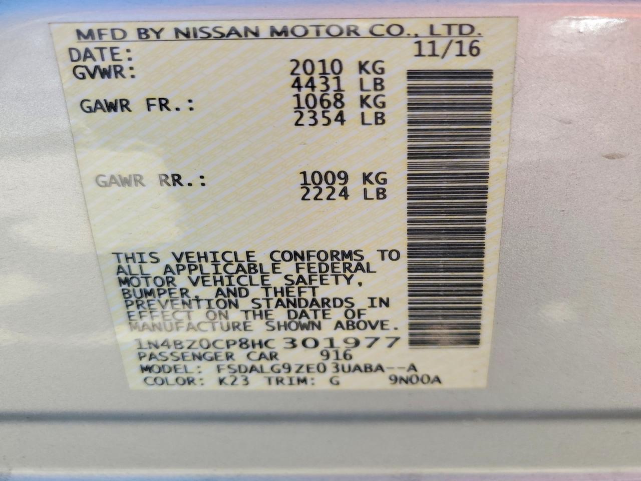 2017 Nissan Leaf VIN 1N4BZ0CP8HC301977 photo 12
