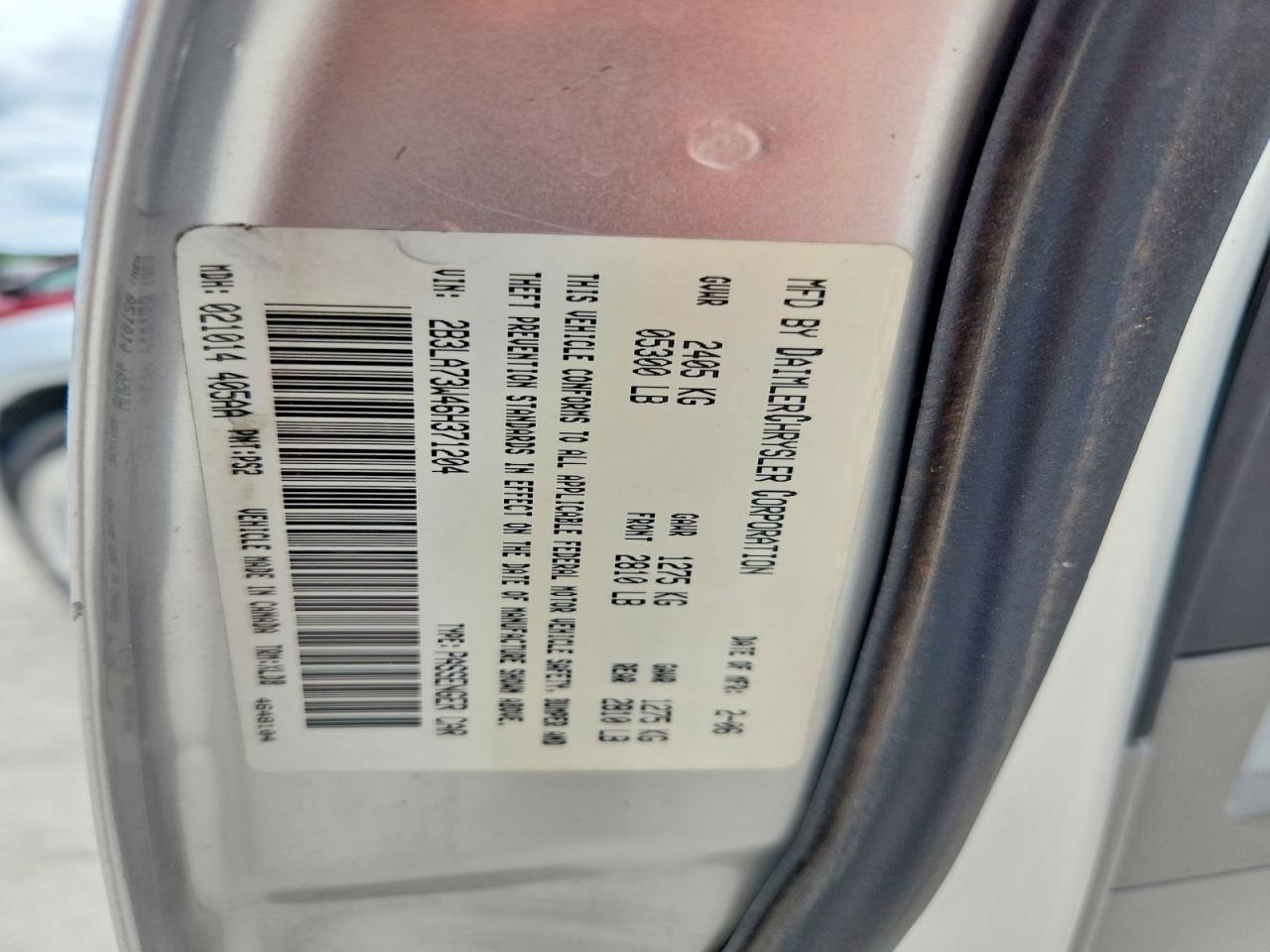 2006 Dodge Charger VIN 2B3LA73W46H371204 photo 12