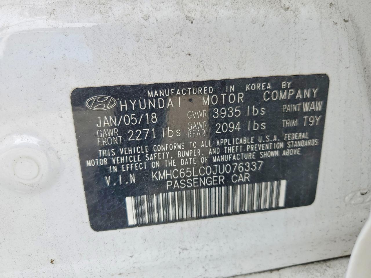2018 Hyundai Ioniq VIN KMHC65LC0JU076337 photo 12