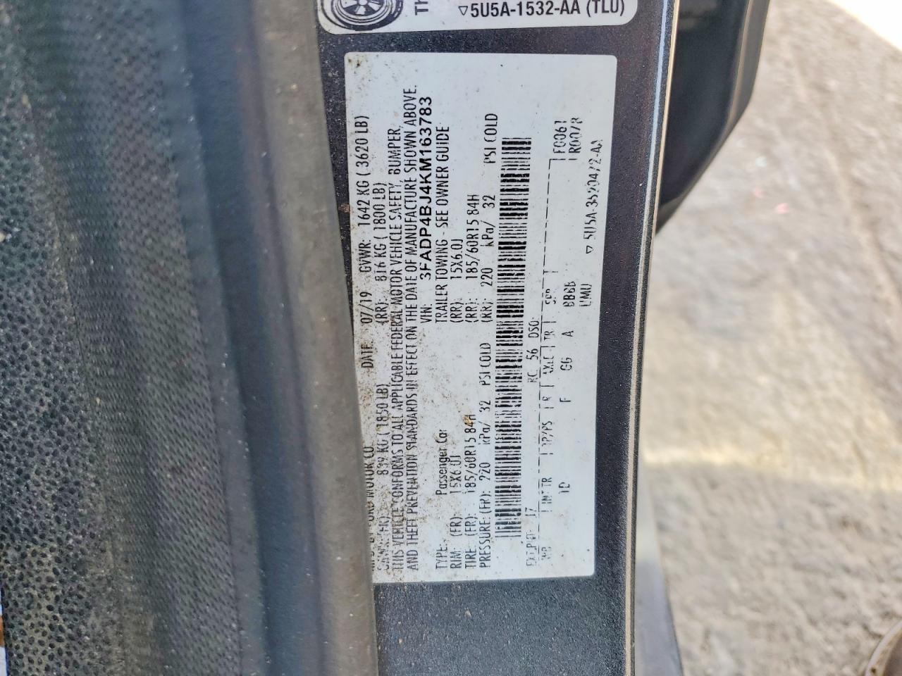 2019 Ford Fiesta VIN 3FADP4BJ4KM163783 photo 12