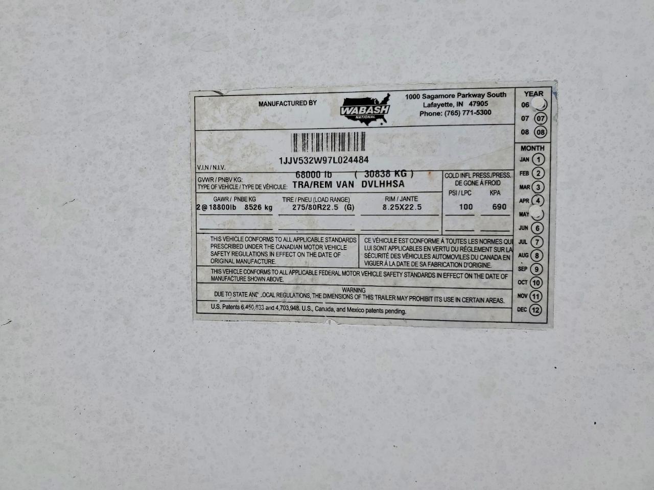 2007 WABASH All models VIN 1JJV532W97L024484 photo 10