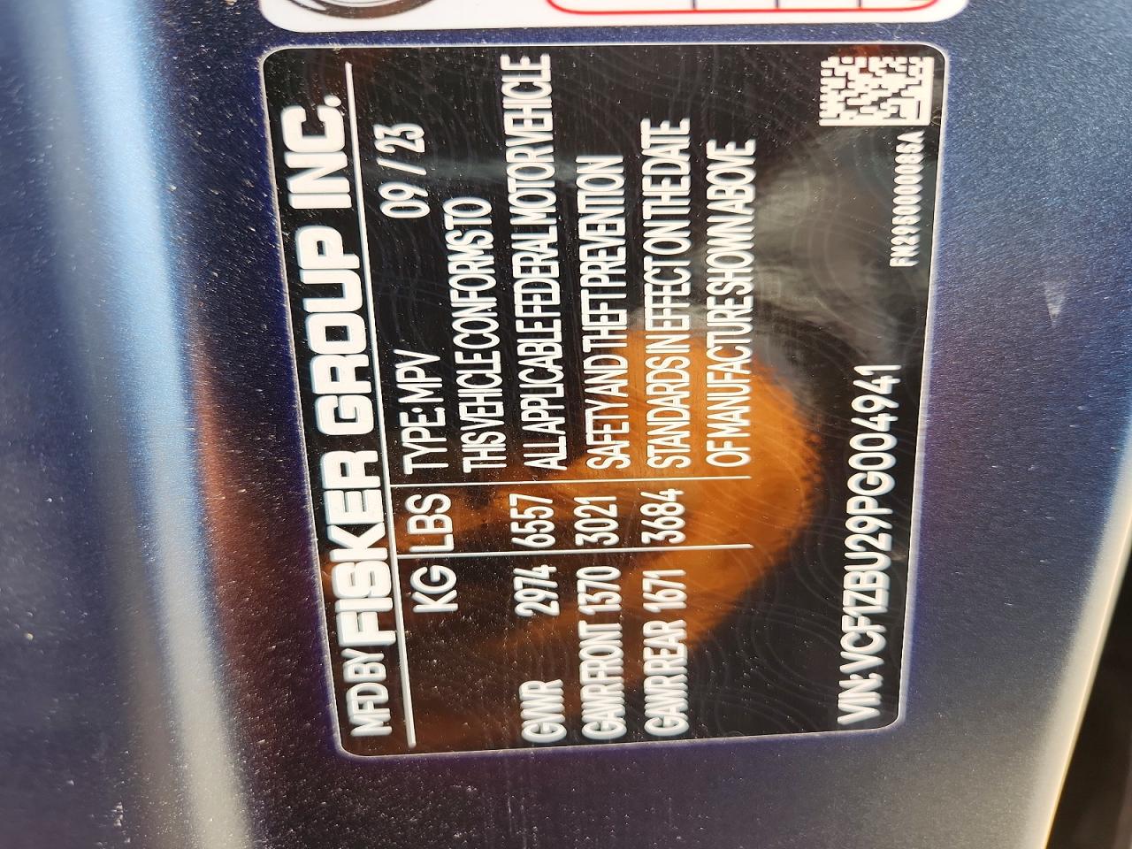 2023 FISKER All other VIN VCF1ZBU29PG004941 photo 12