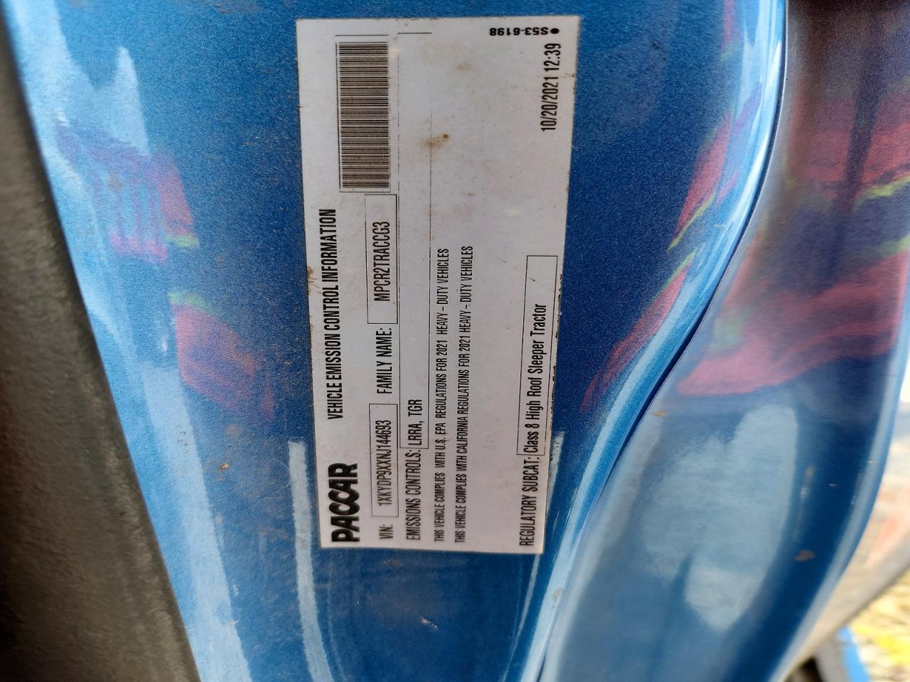 2022 KENWORTH All other VIN 1XKYDP9XXNJ144693 photo 10
