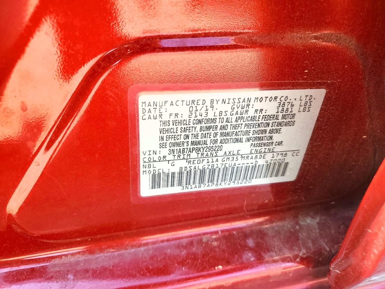 2019 Nissan Sentra VIN 3N1AB7AP8KY295220 photo 12