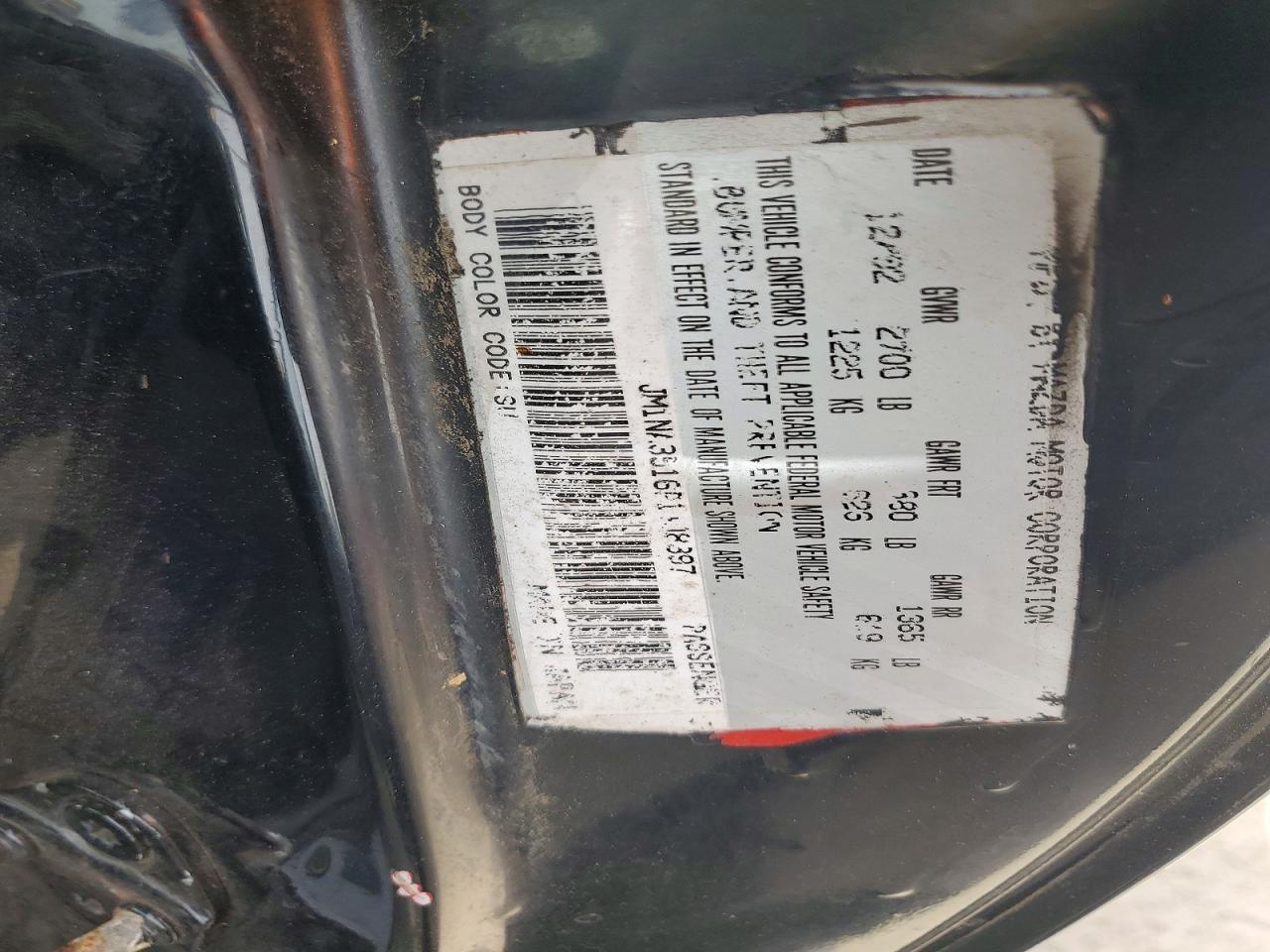 1993 Mazda Mx5 VIN JM1NA3516P1408397 photo 12
