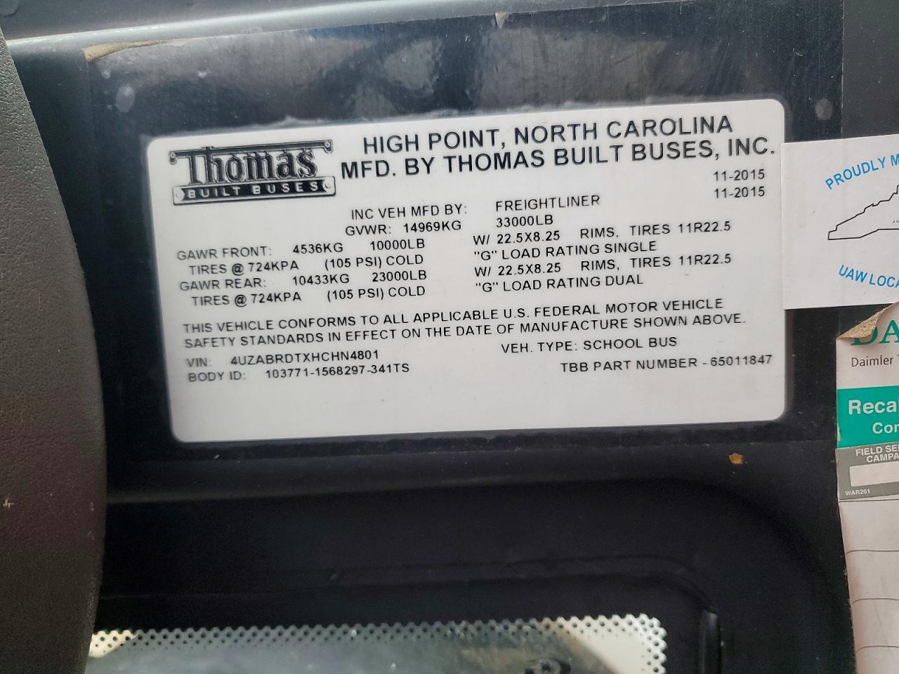 2017 FREIGLINER All models VIN 4UZABRDTXHCHN4801 photo 10