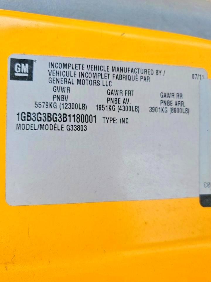 2011 CHEV Express VIN 1GB3G3BG3B1180001 photo 10