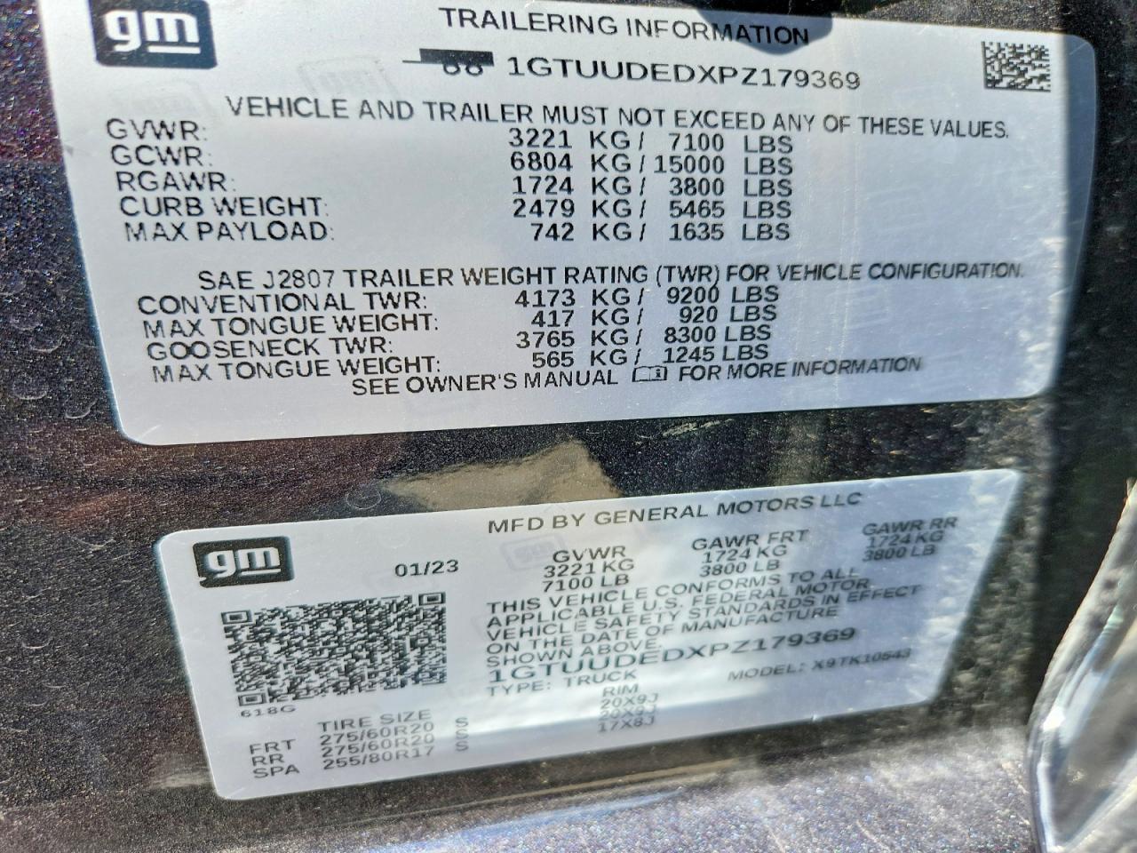 2023 GMC SIERRA VIN 1GTUUDEDXPZ179369 photo 12