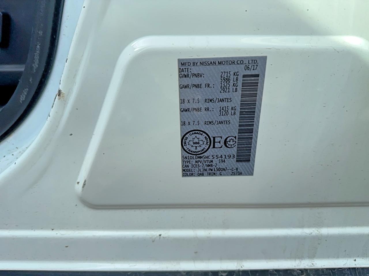 2017 Infiniti Qx60 base VIN 5N1DL0MM5HC554193 photo 10