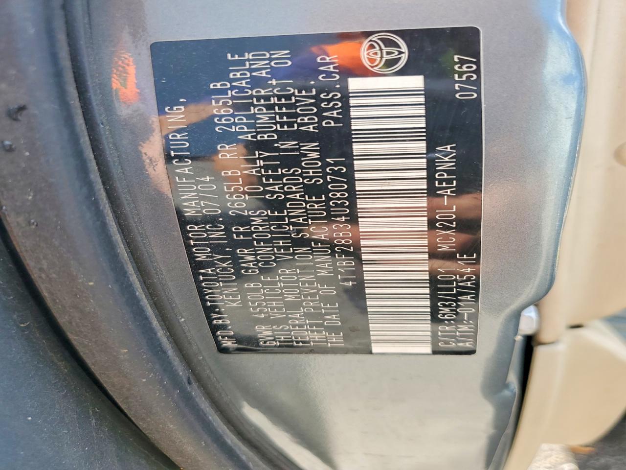 2004 TOYOTA Avalon VIN 4T1BF28B34U380731 photo 12