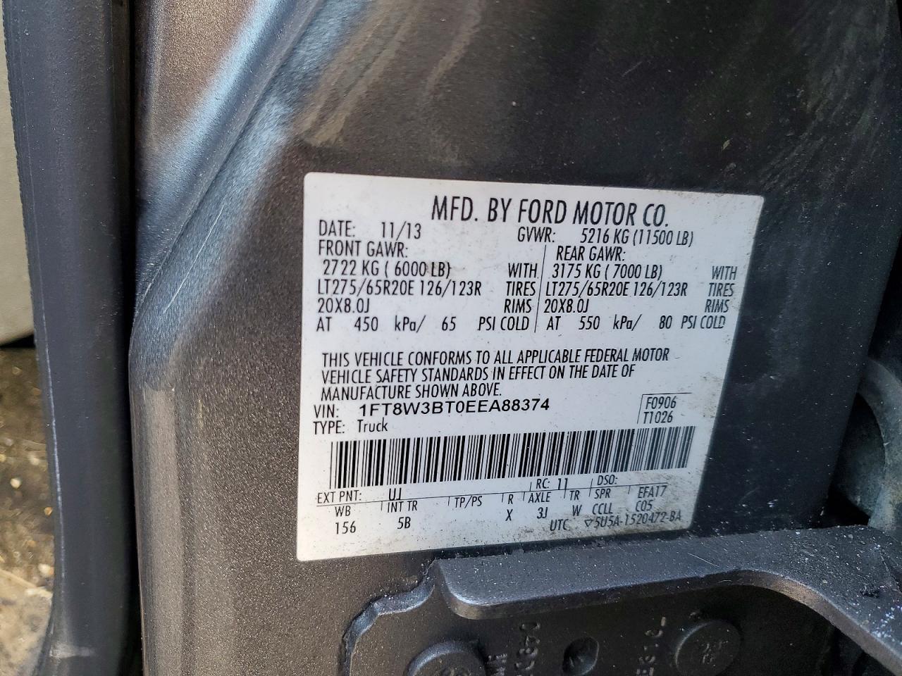 2014 Ford F350 VIN 1FT8W3BT0EEA88374 photo 12