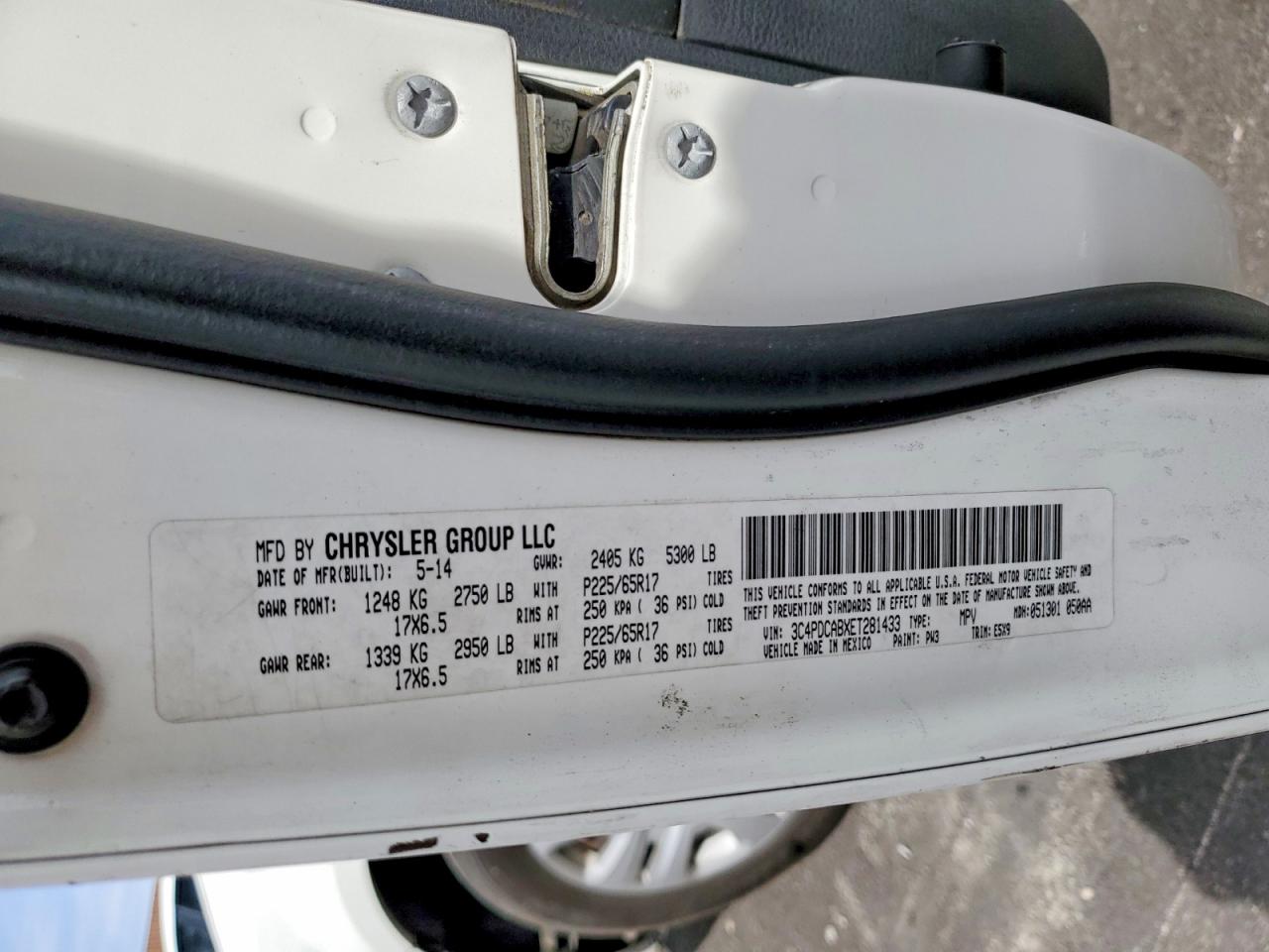 2014 Dodge Journey VIN 3C4PDCABXET281433 photo 12