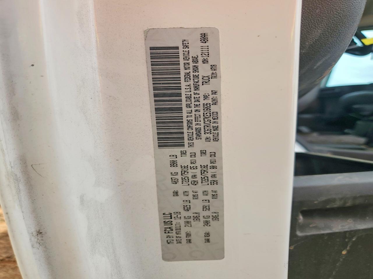 2019 Ram Promaster VIN 3C6TRVCG7KE516026 photo 12