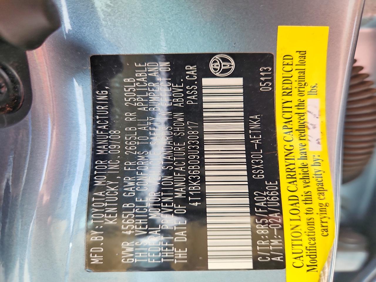2009 Toyota Avalon VIN 4T1BK36B09U330817 photo 12