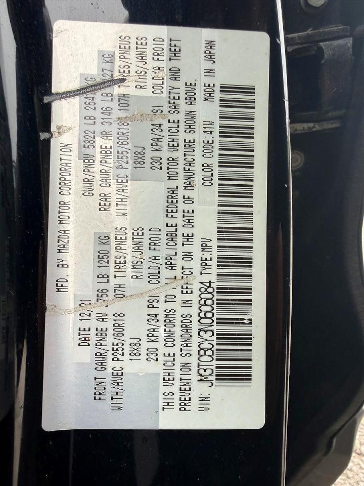 2022 Mazda Cx-9 VIN JM3TCBCY3N0606084 photo 10