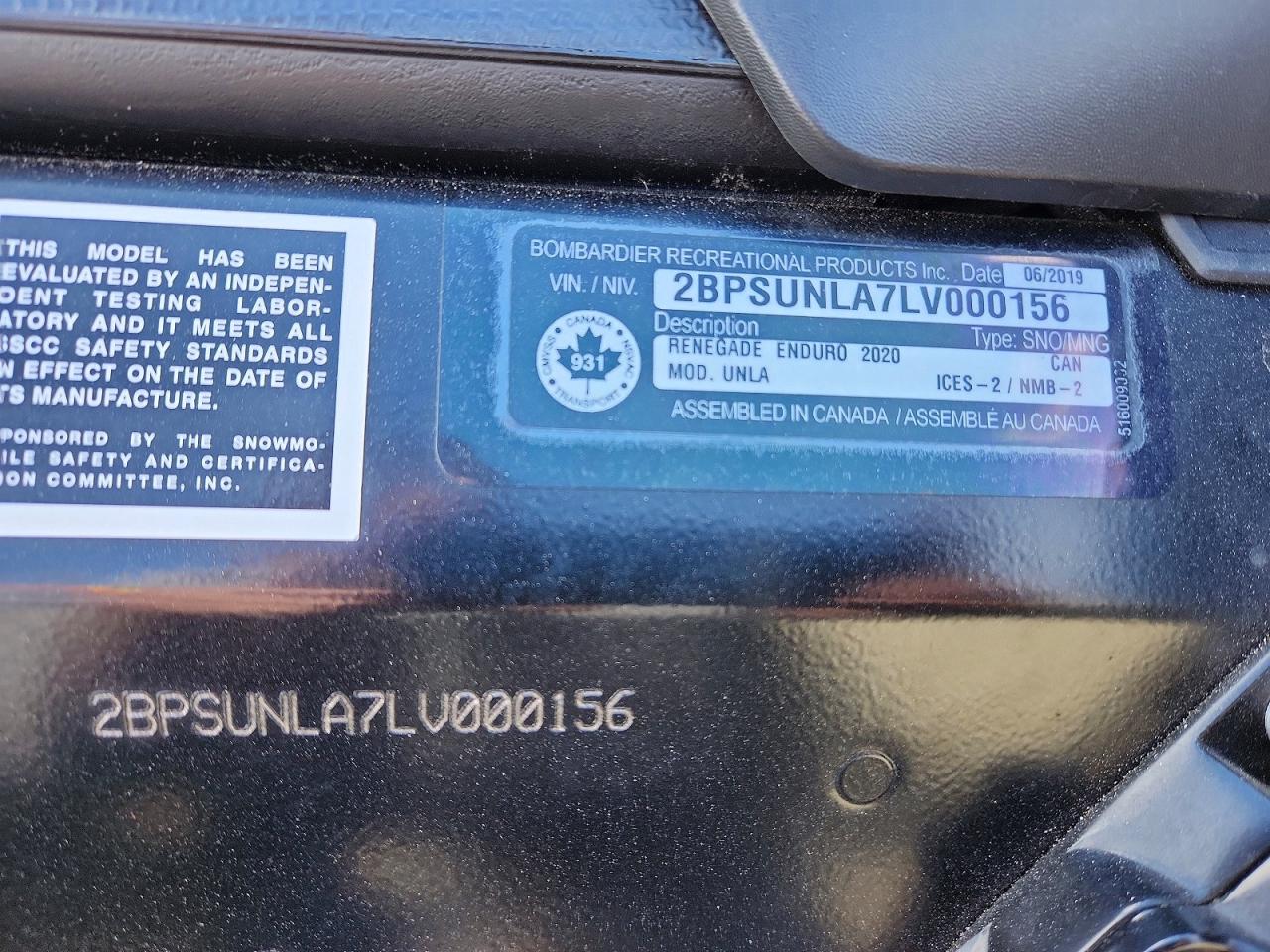 2020 SKI Renegade e VIN 2BPSUNLA7LV000156 photo 10