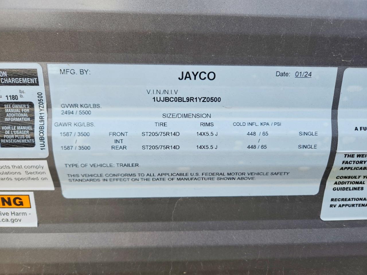2024 JAYCO Jayflight VIN 1UJBC0BL9R1YZ0500 photo 10