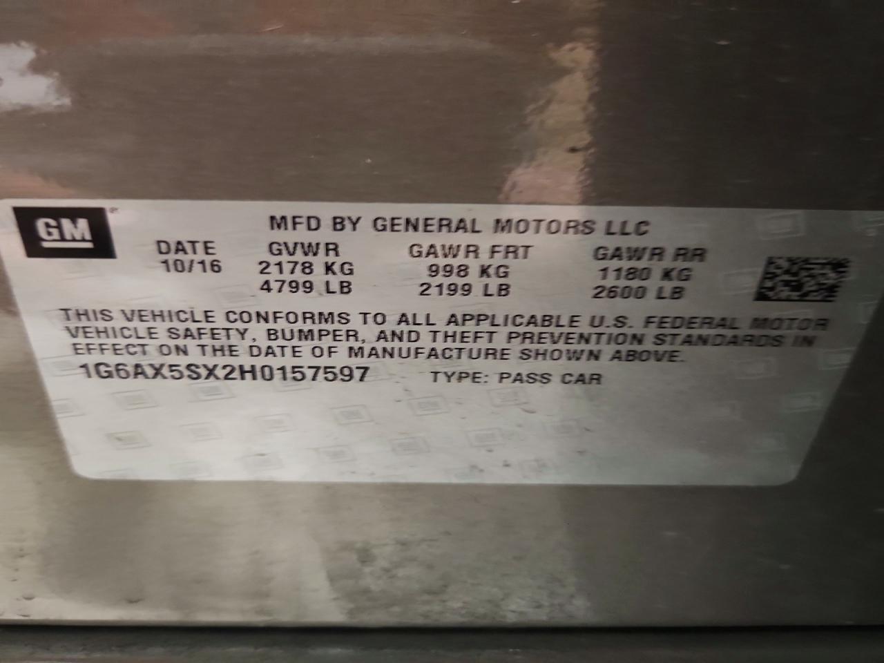 2017 Cadillac Cts VIN 1G6AX5SX2H0157597 photo 12