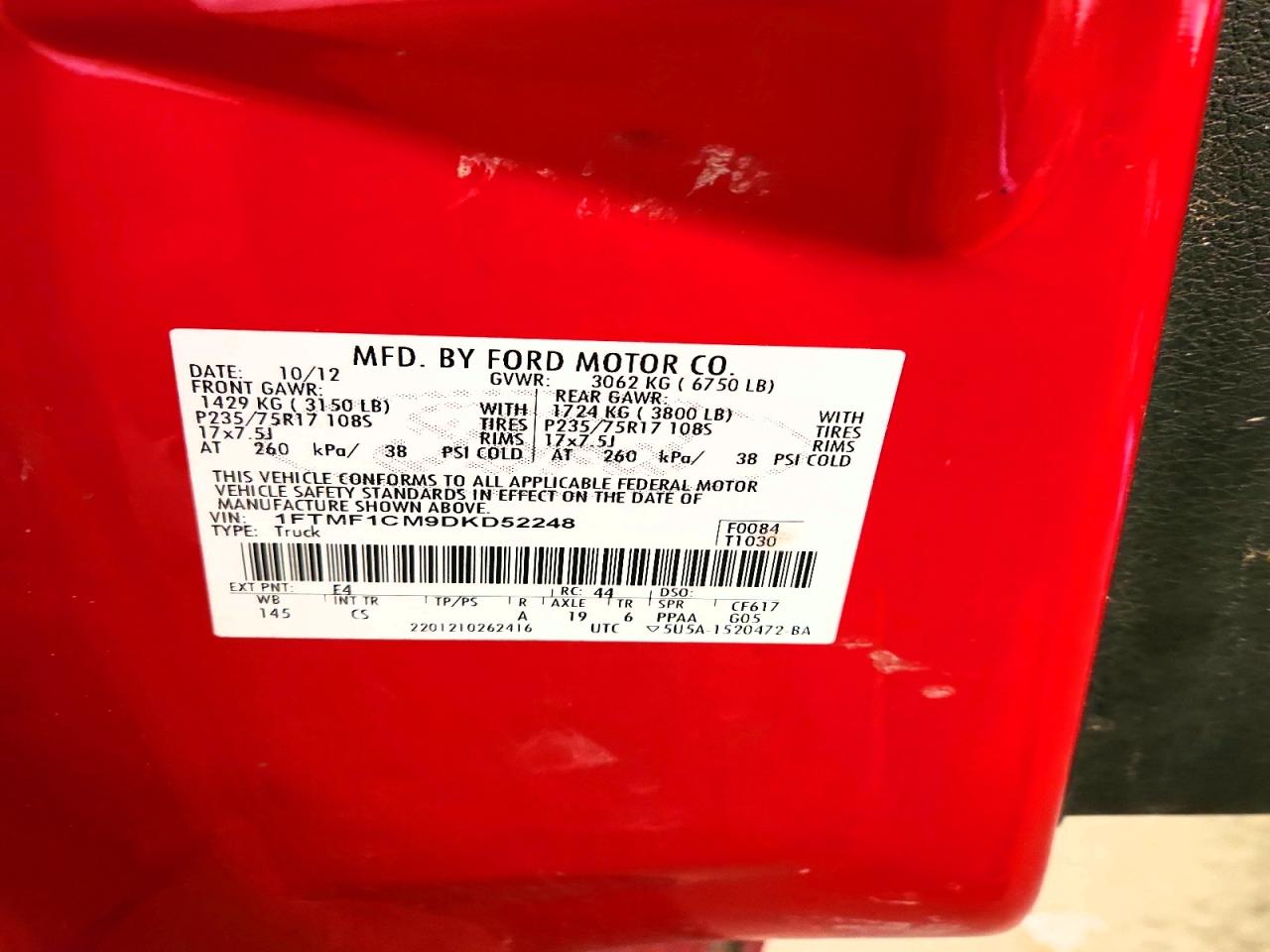 2013 Ford All models VIN 1FTMF1CM9DKD52248 photo 12