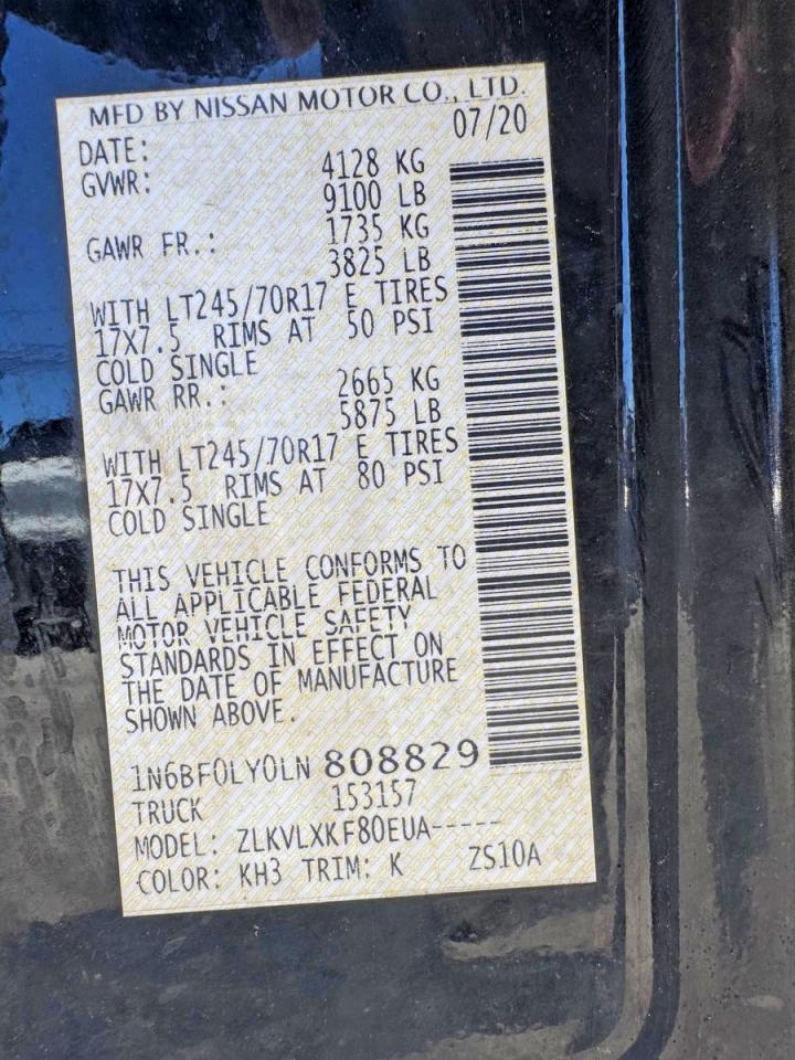 2020 Nissan Nv VIN 1N6BF0LY0LN808829 photo 10